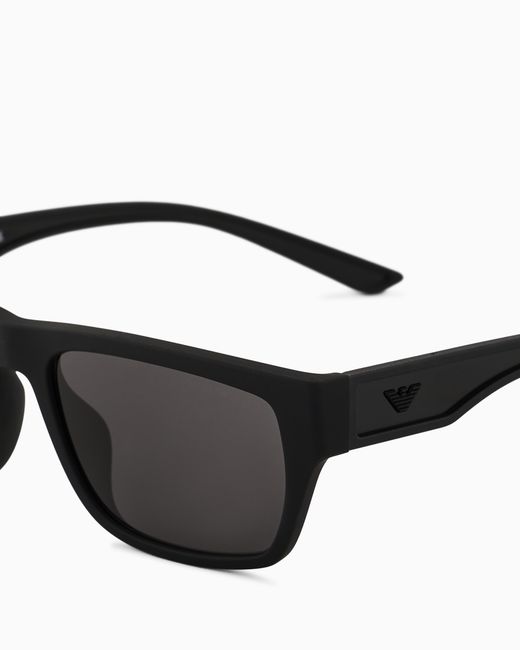 Emporio Armani Black Rectangular Sunglasses for men