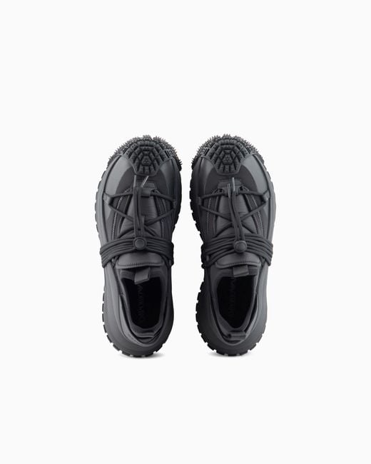 Emporio Armani Blue Nylon Sneakers With Scuba Details And Drawstring for men