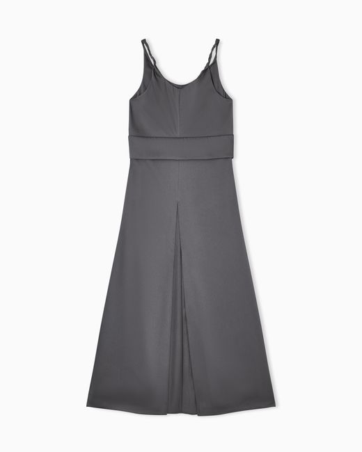 Emporio Armani Gray Twill Crêpe Sash Dress