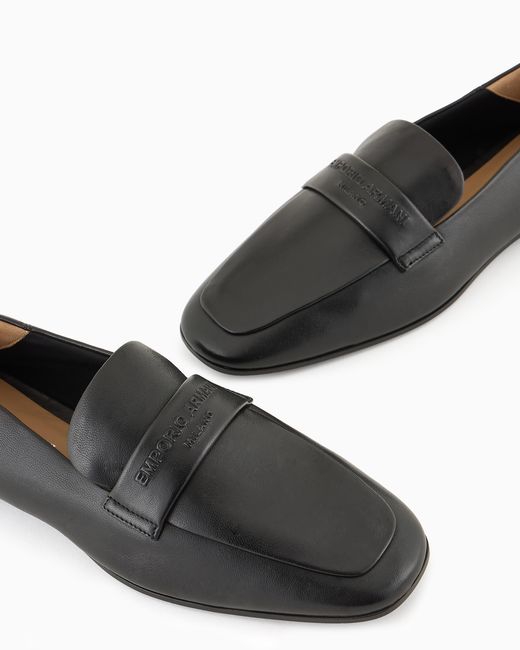Emporio Armani White Simple Loafer