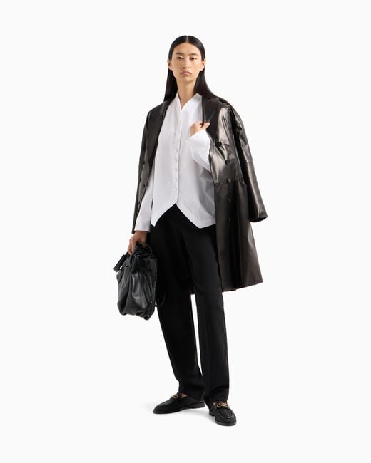 Emporio Armani Black Trousers With Pleats And A High Waist
