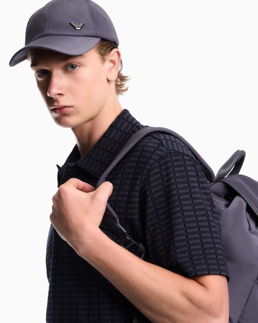 Emporio Armani Gray Six-Panel Baseball Cap With Cotton Lining And Curved Brim for men