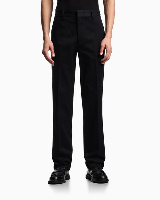 Emporio Armani Blue Comfort Cotton Chinos for men