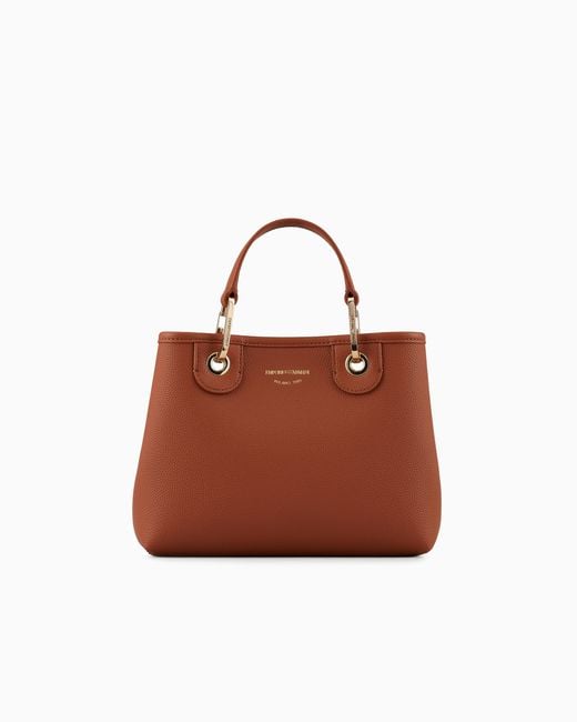 Emporio Armani Brown Kleiner Shopper Myea Mit Hirsch-print