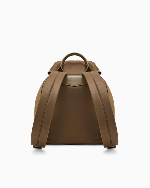 Emporio Armani Brown Multi-Pocket Backpack for men