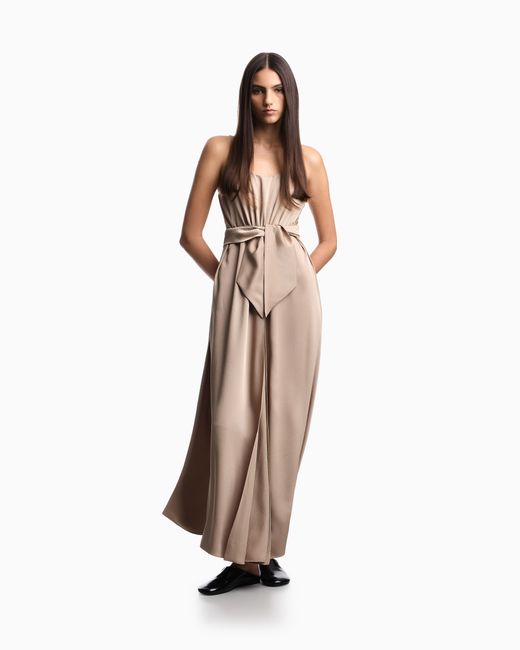 Emporio Armani Natural Twill Crêpe Sash Dress