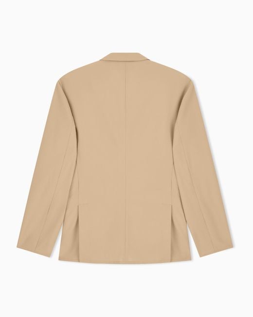 Emporio Armani Natural Seersucker Blazer With Down Padding And A Regular Fit for men