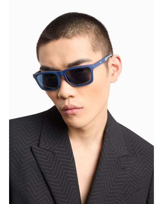 Emporio Armani Sonnenbrille Mit Rechteckiger Fassung in Blue für Herren