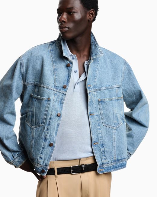 Emporio Armani Blue Blouson Jacket for men
