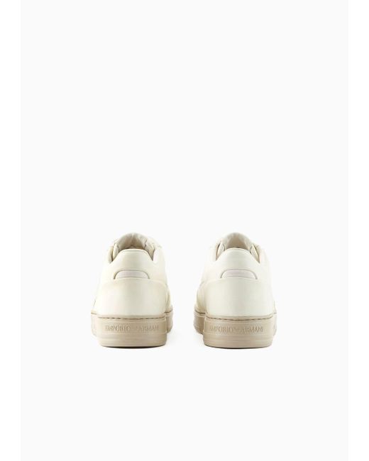Emporio Armani Sneaker Aus Leder Mit Seitlichem Logo in White für Herren