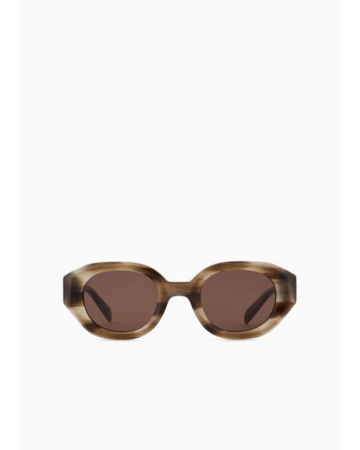 Emporio Armani Brown Irregular-shaped Sunglasses for men