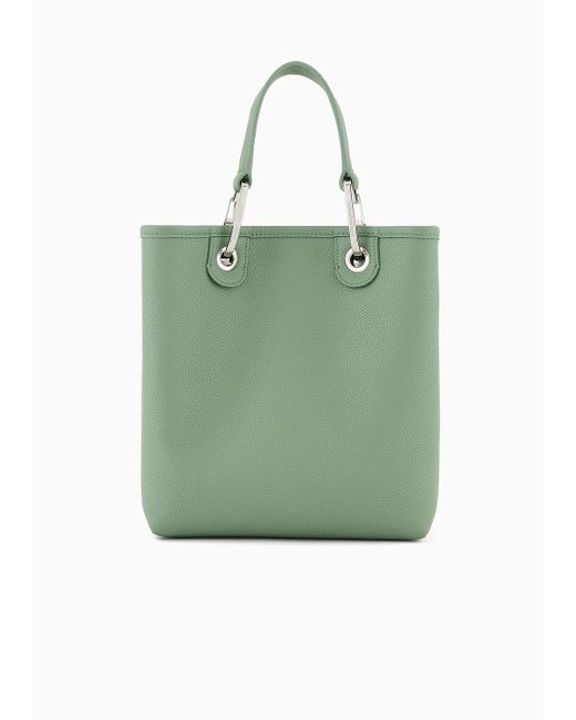 Emporio Armani Green Deer-print Myea Vertical Shopper Bag