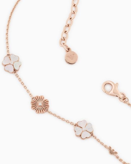 Emporio Armani White Mother Of Pearl Clover Bracelet