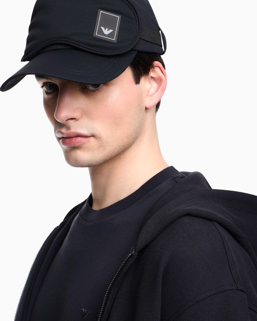 Emporio Armani Blue Travel Essentials Baseball Cap With Sleep Mask for men