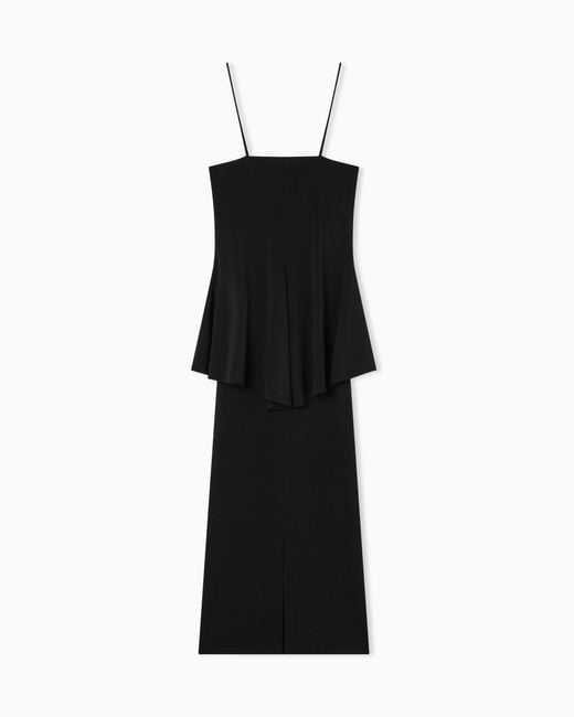Emporio Armani Black Two-Piece Effect Crêpe Dress