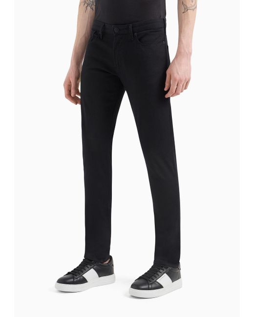 Emporio Armani Black J06 Stretch-twill Slim-fit Trousers for men