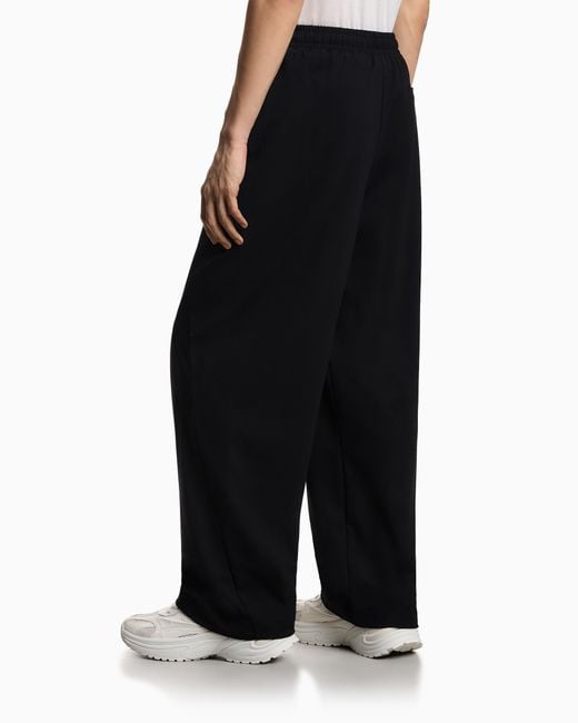 Emporio Armani Black Jersey Trousers With An Elasticated Waist for men