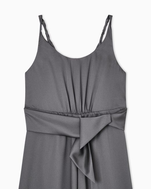 Emporio Armani Gray Twill Crêpe Sash Dress