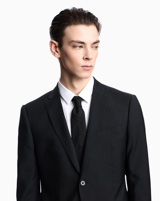Emporio Armani Black Single-Breasted, Regular-Fit Suit for men