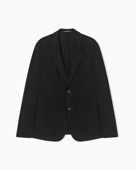 Emporio Armani Black Single-Breasted Jacket for men