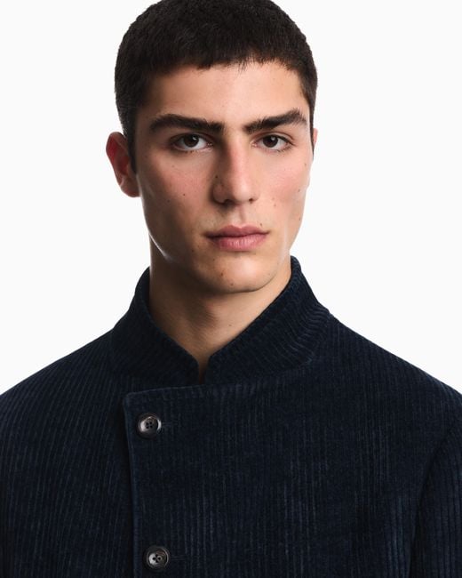 Emporio Armani Blue Signature Capsule Collection Ribbed Chenille Jacket for men