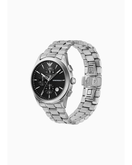 Emporio Armani White Chronograph Stainless Steel Watch for men