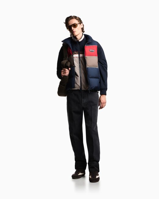 Blouson Réversible Avec Fermeture Entièrement Zippée, En Nylon Avec Écusson Logo Caoutchouté Emporio Armani pour homme en coloris Blue