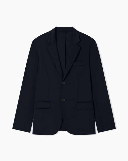 Emporio Armani Blue Stretch-Nylon Blazer for men