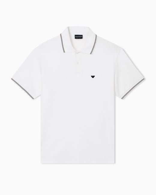 Emporio Armani White Polo Shirt Essential for men