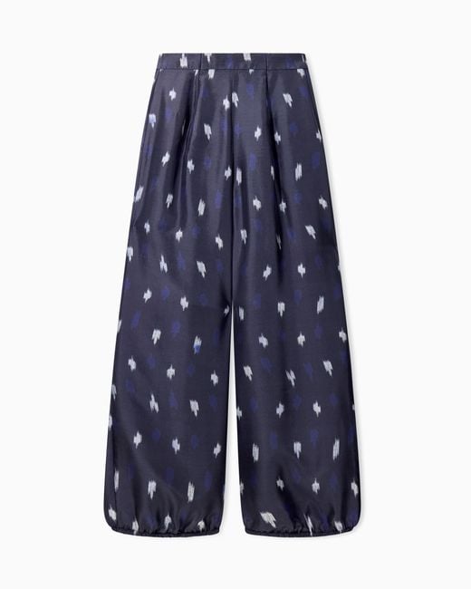 Emporio Armani Blue Wide-Leg Trousers