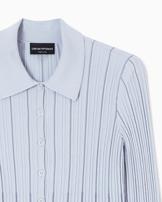 Emporio Armani Blue Classic-Collar Cardigan