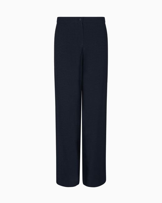 Emporio Armani Blue Icon Hose Aus Einem Stoff Mit Fließender Struktur