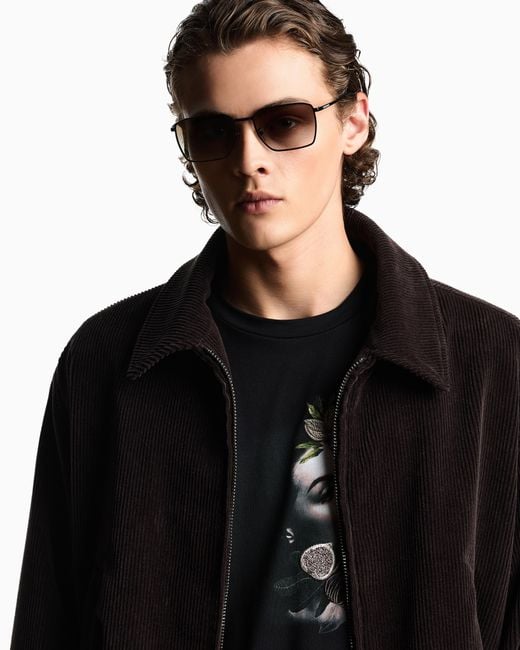 Emporio Armani Metallic Square Sunglasses for men