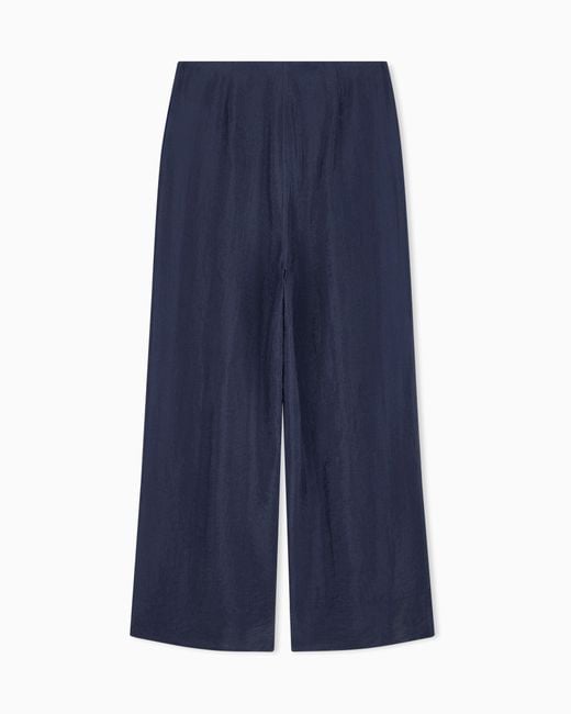 Emporio Armani Blue Technical Crepon Trousers