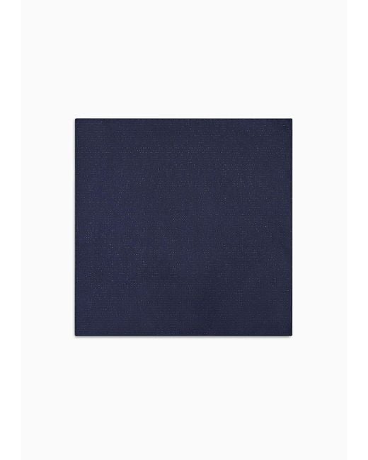Emporio Armani Blue Silk Blend Pocket Square With Jacquard Motif for men