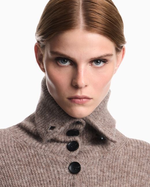 Emporio Armani Brown Alpaca Blend Cardigan Boteh Capsule