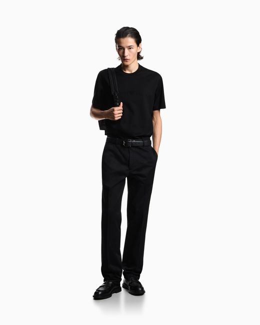 Emporio Armani Blue Comfort Cotton Chinos for men