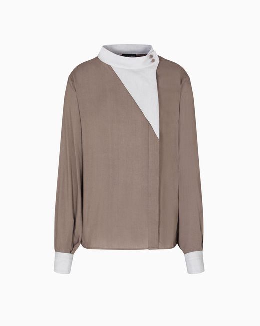 Camicia Con Chiusura Decentrata di Emporio Armani in Brown