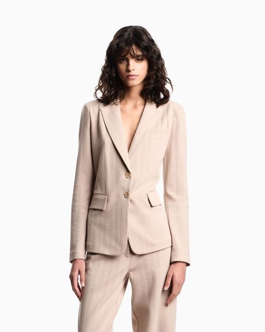 Giacca Monopetto di Emporio Armani in Natural