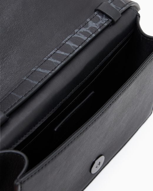 Funda Para Dispositivos Electrónicos Con Bandolera De Piel Con Estampado De Cocodrilo Emporio Armani de hombre de color Blue