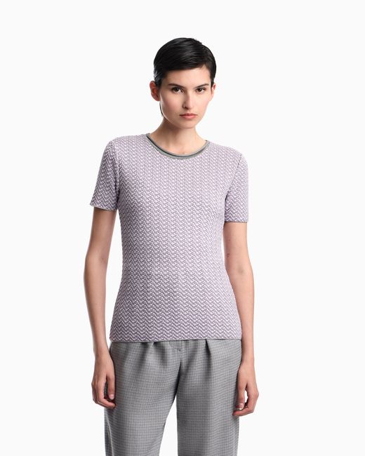 Emporio Armani Purple Short-Sleeve Jumper
