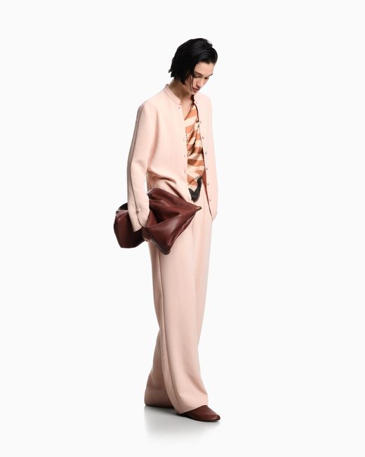 Emporio Armani Pink Icon Print Pure Silk Foulard