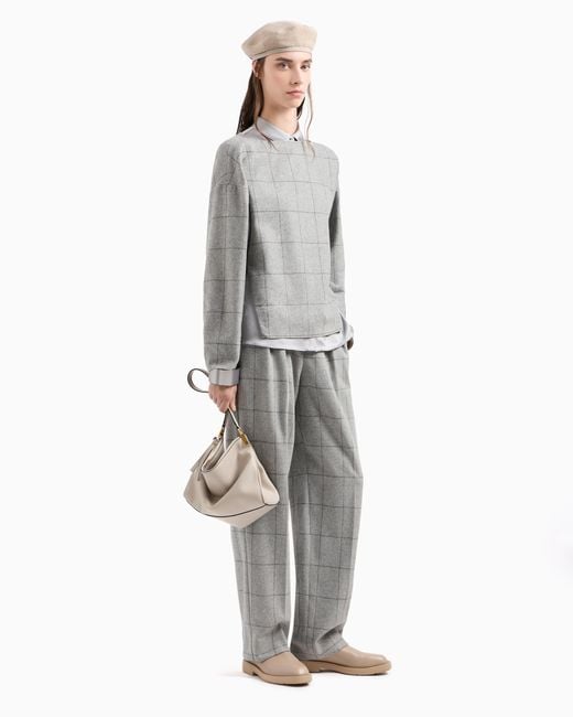 Emporio Armani Gray Boat-Neck Jumper