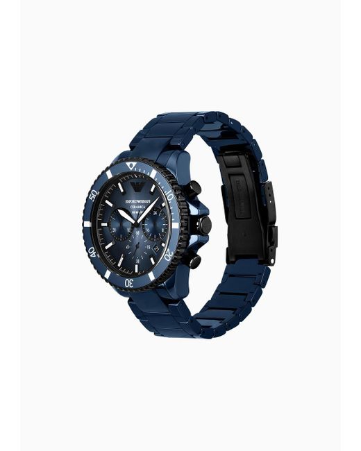 Emporio Armani Chronograph Blue Ceramic Watch for men