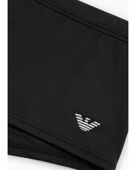 Emporio Armani Black Asv Essential Recycled-microfibre Square Leg Swimsuit for men