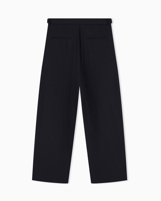 Emporio Armani Blue Icon Technical Seersucker Trousers for men