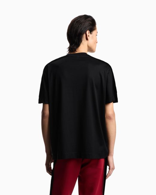 Emporio Armani Black Lunar New Year Lyocell Blend Jersey T-Shirt With Patch And Tape for men