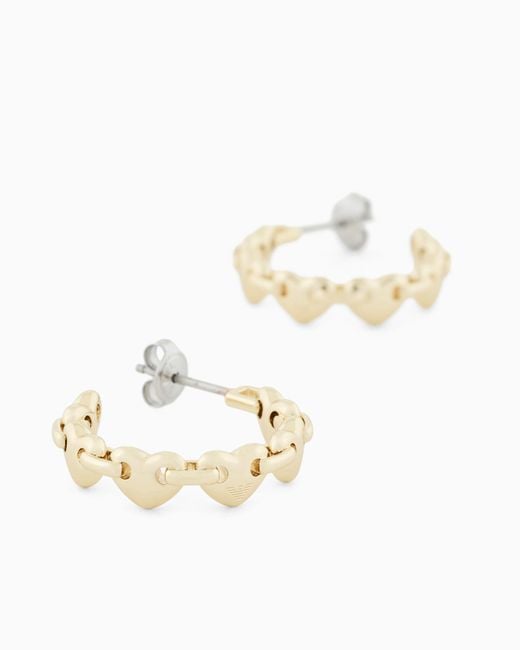 Emporio Armani White Heart Hoop Earrings