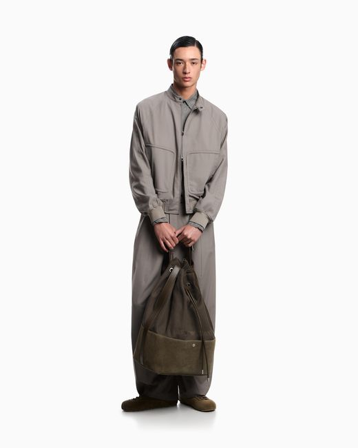 Emporio Armani Gray Zip-Up Blouson for men