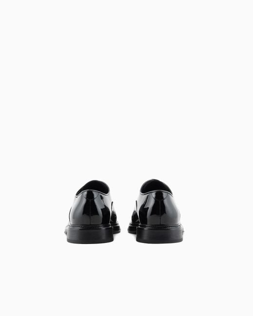 Emporio Armani White Patent Leather Lace-Ups for men